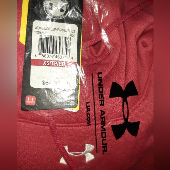 NOS Women's Sz XS RED Under Armour STORM Hoodie, Winterwear COLDGEAR Pullover - Picture 3 of 6